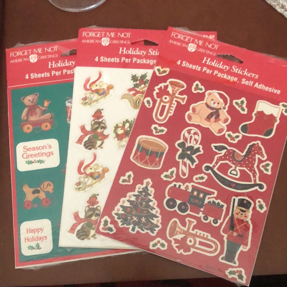 American greetings forget me not Christmas stickers